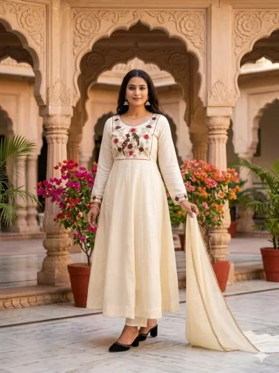 Luxury Floor Length Anarkali Style Gown For Festive Occasions